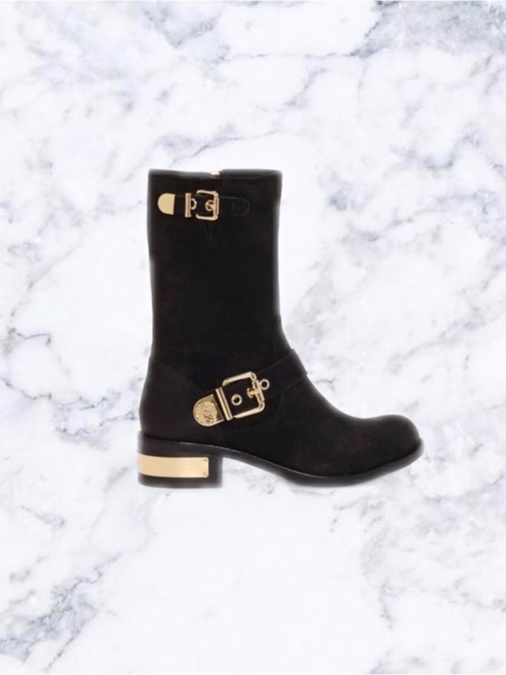 Unworn New Vince Camuto Winchell Boots Black Silk Goat Leather - Size 7.5